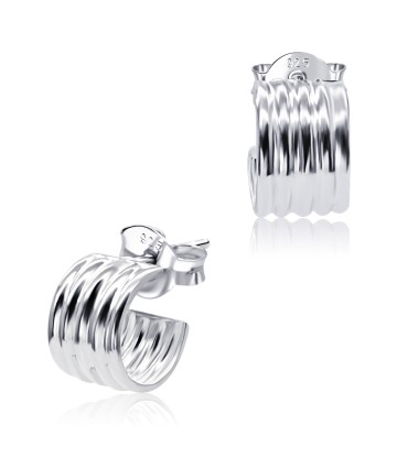 Spiral Designed Silver Stud Earrings STS-2799